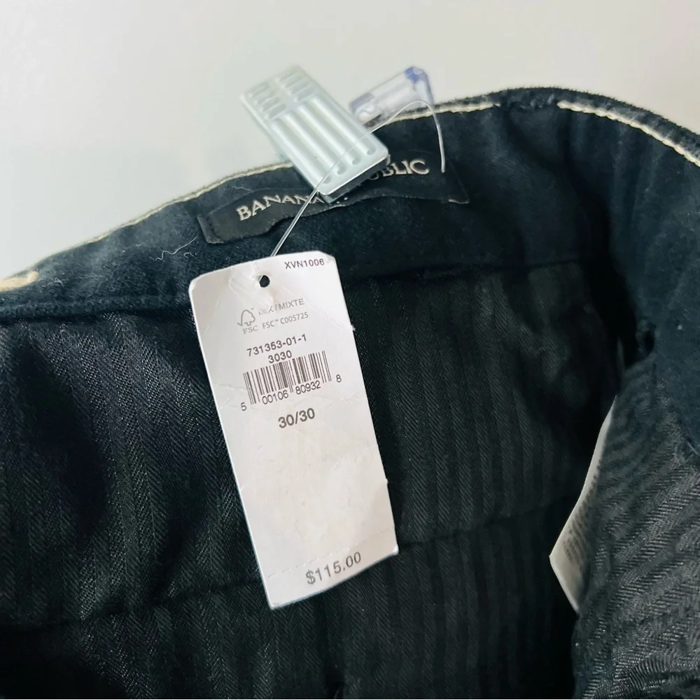Banana Republic Black Cotton Blend Soft Chino Pants 30W 30L